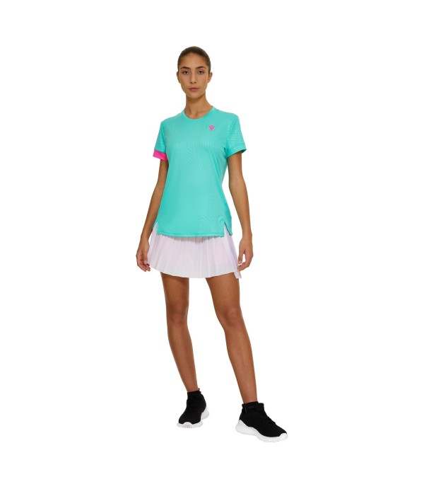 PADEL START CC DOMIZIA T-SHIRT WOMAN AQUA/NPNK PRINTED